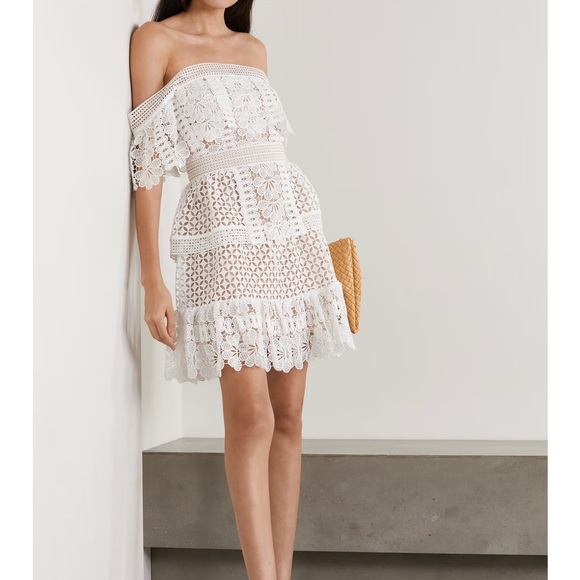 NWT Self-Portrait Navy Guipure Lace Maxi Dress - Size: 10 US - Picture 12 of 12